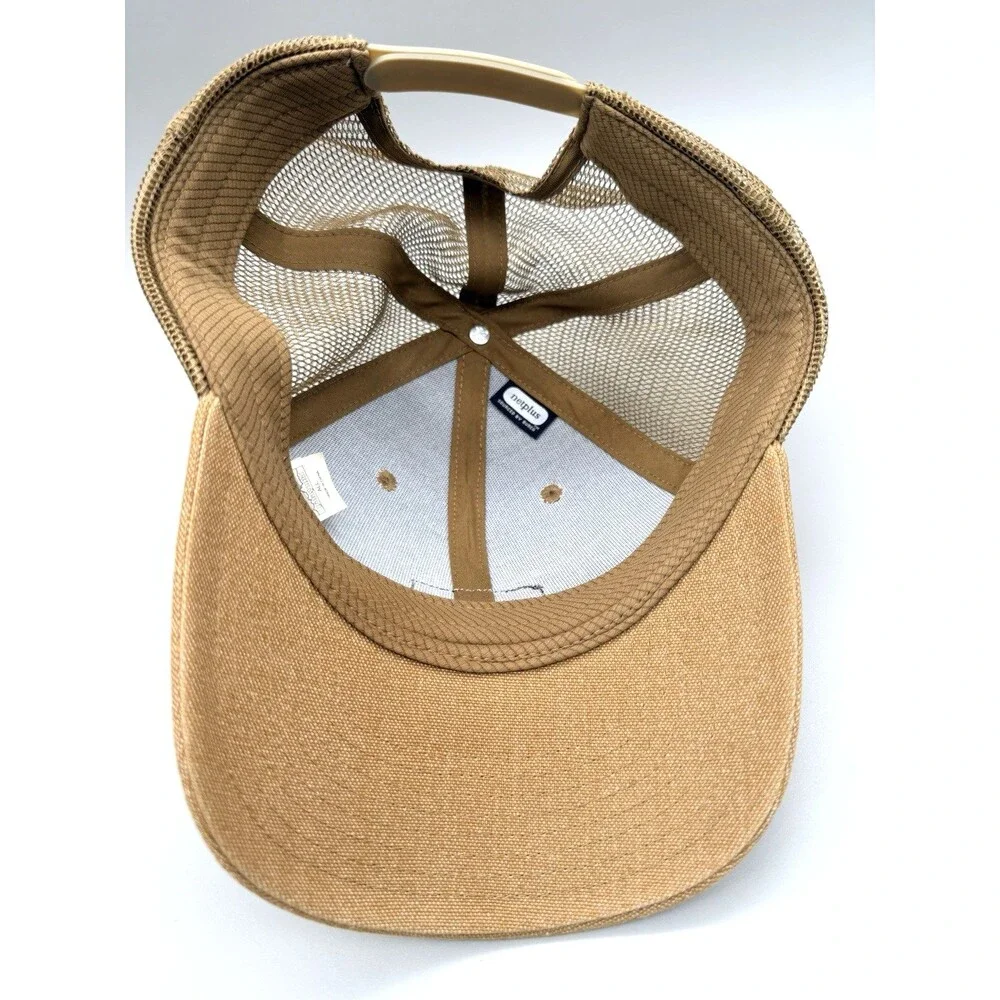 Patagonia Trucker Hat Tan Brown NetPlus Fishing Net Snapback Cap Outdoor Hiking